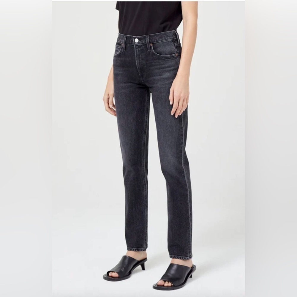 Agolde Women’s Lyle Jeans Low Rise Slim Size 27 in Charcoal Contemporary Minimal